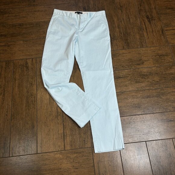 Banana Republic Aqua Blue Ryan Fit Straight Leg Ankle Pants Size 4 - Picture 10 of 11